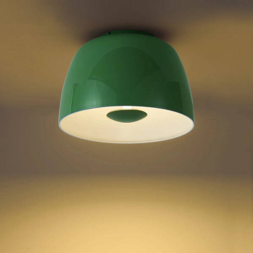 Retro plafondlamp groen met witte binnenkant incl. LED 3-staps dimbaar - Vera