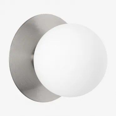 Anine Badkamer Wandlamp Van Ijzer En Glas Grijs – Chroom & Ø15 Cm - Sklum