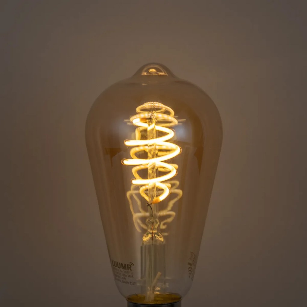 Set van 5 Smart E27 dimbare LED lampen ST64 amber 4.9W 320 lm 2500K