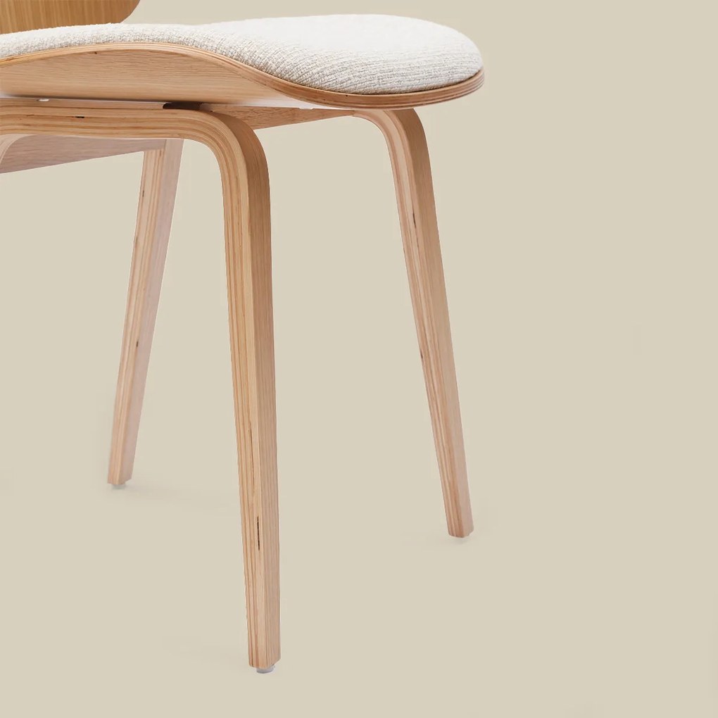 Scandinavische Vintage Stoel Plywood Eiken