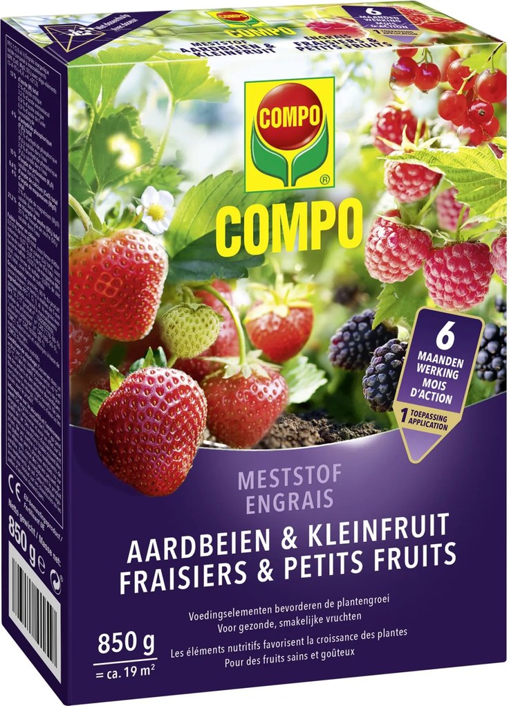 Compo meststof voor aardbeien &amp; kleinfruit – 850gr - 45/m²