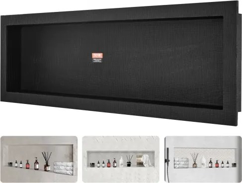 VEVOR Wandnis 10x40,64x127cm Douchenis Betegelbare enkellaags Waterdichte nisinstallatie Achterwandmateriaal (XPS, hout, cement) Geschikt voor badkamer Slaapkamer Studeerkamer