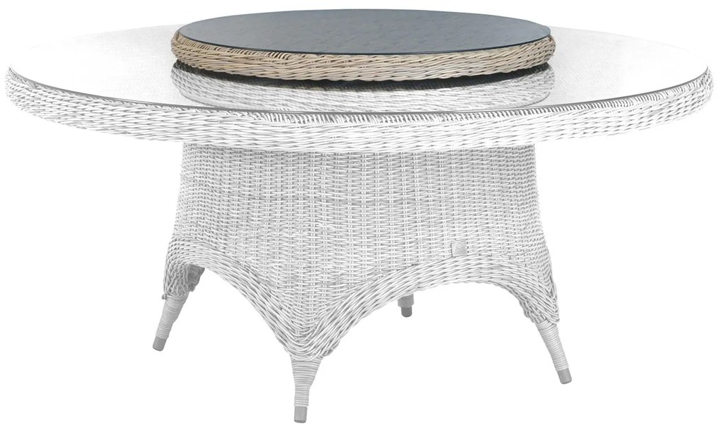 4 Seasons Outdoor Victoria dining tafel met Lazy Susan, pure 170 cm Tuintafel   beige weerbestendig