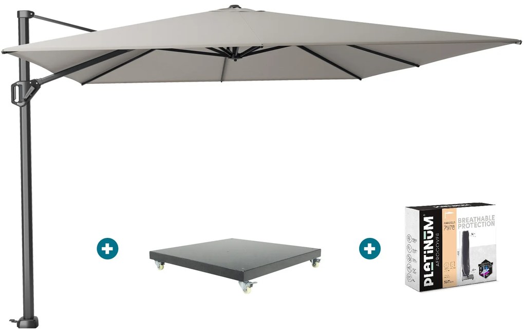 Platinum Challenger Premium T1 4x3 m - Manhattan Grey met Marbella voet + hoes