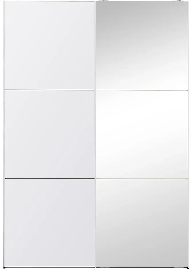 Goossens Kledingkast Easy Storage Sdk, 153 cm breed, 220 cm hoog, 1x 3 paneel glas schuifdeur li en 1x 3 paneel spiegel schuifdeur re