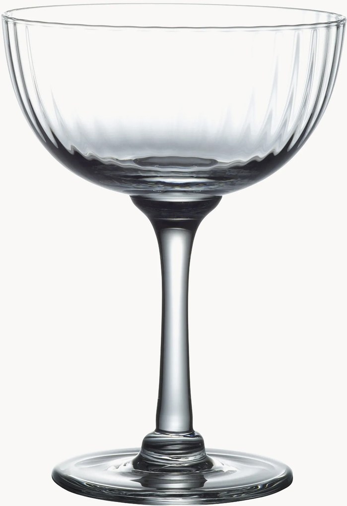 Mondgeblazen kristallen champagneglazen Ripple, 4-delig