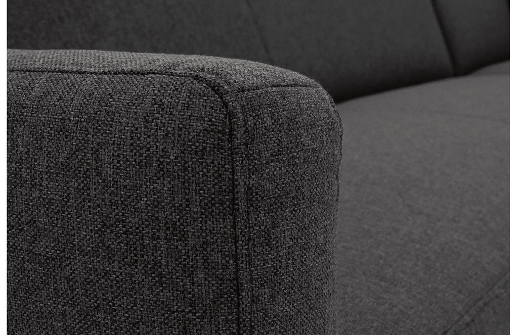 Goossens Key West grijs, stof, 3-zits, modern design met ligelement rechts