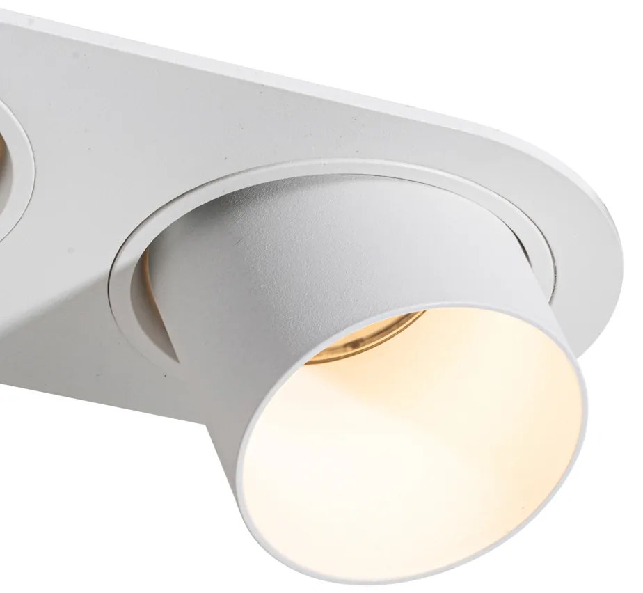 Set van 6 inbouwspots wit GU10 50mm 2-lichts - Installa Binnenverlichting Lamp