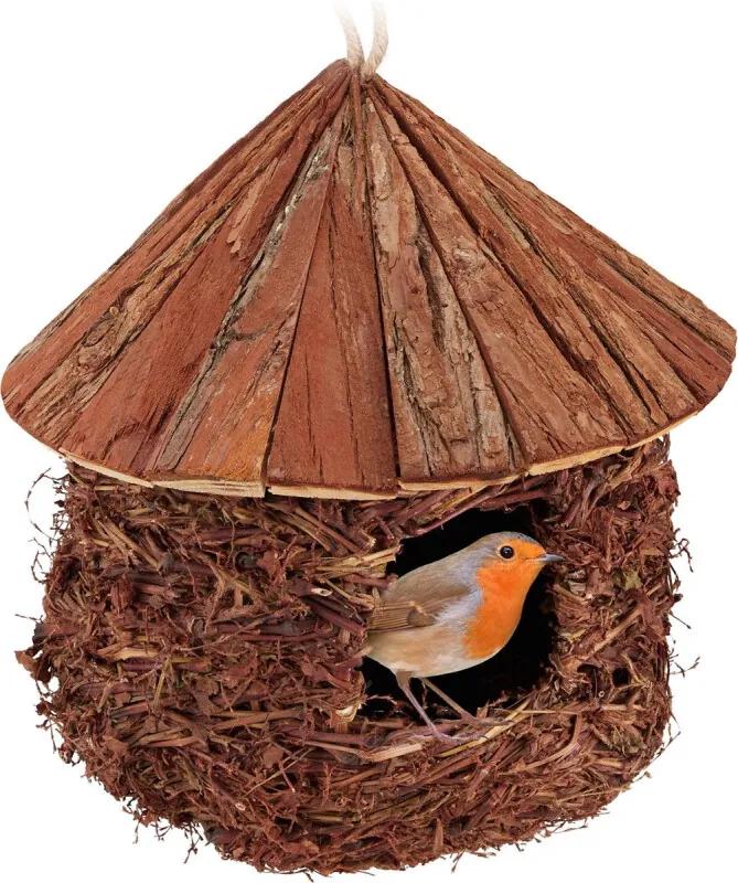Vogelhuisje - vogelnest - nestbuidel - stro - om op te hangen - decoratie - tuin