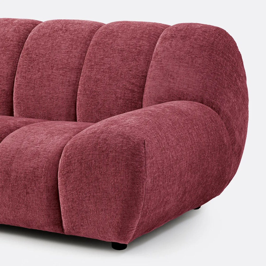 Hoekbank links, dik fluweel, Nuria