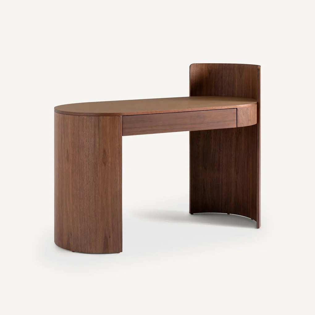 Bureau van notenhoutfineer en leer, Abbas