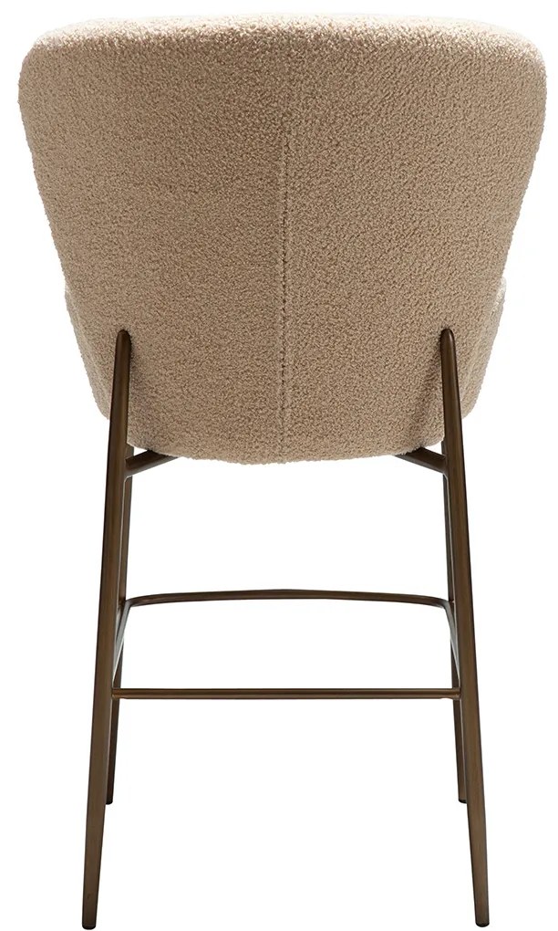 Dan-Form Orbit Boucle Barstoel Met Hoge Rugleuning Almond Shimmer