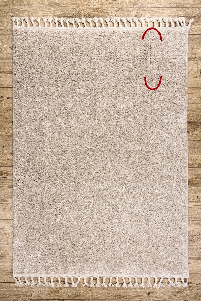 Tapijt BERBER 9000 crème rand , Barber, marokkaanse shaggy - TWEEDE-KLASSE PRODUCT