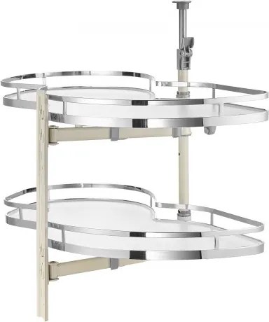 VEVOR Draaibare hoekkast-uittrekbare organizer voor brede jaloezieën, 2-laags in hoogte verstelbare draaibare lade, zacht sluitende keuken-wolk-jaloezie-organizer, open gelaten