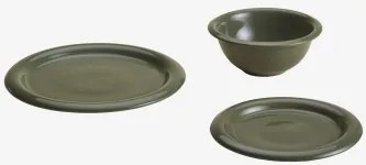 12-delige Servies Set Van New Bone China Rylvane Groen – Intens Olijf - Sklum