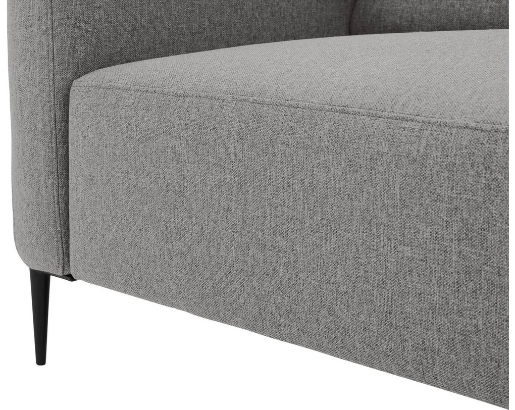 Goossens  Key West lichtgrijs, stof, 2-zits, modern design met ligelement links