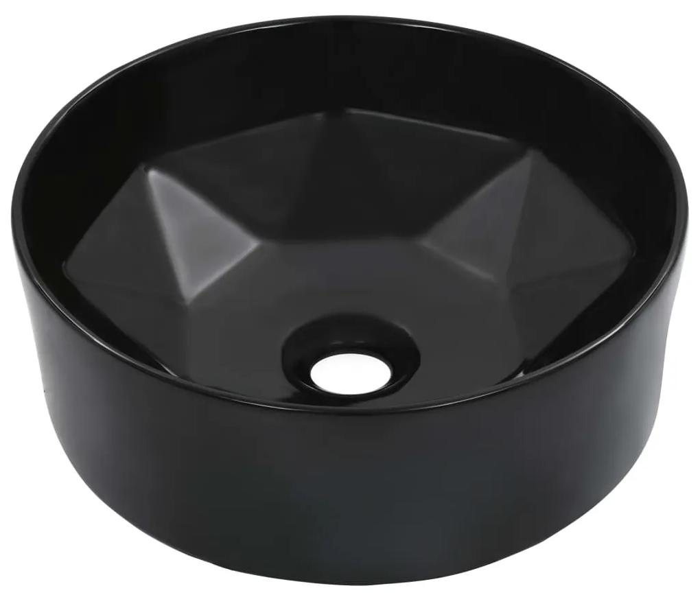 vidaXL Wastafel 36x14 cm keramiek zwart
