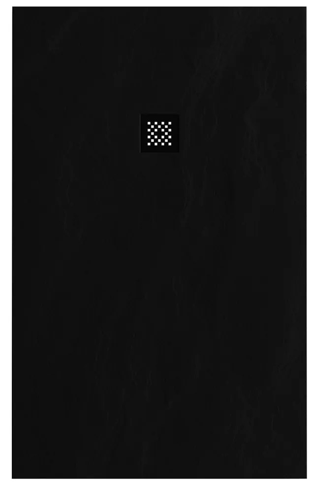 Brauer Asteroid douchevloer 100x160cm mineraalmarmer zwart mat