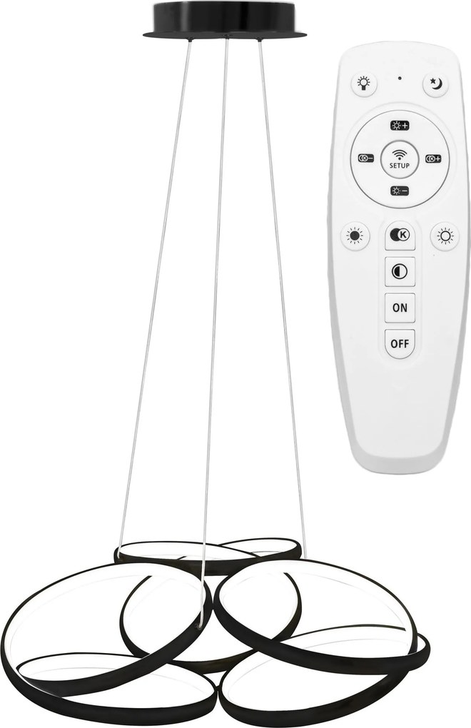 Moderne LED plafondlamp PILOT APP793-CP BLACK FLAT