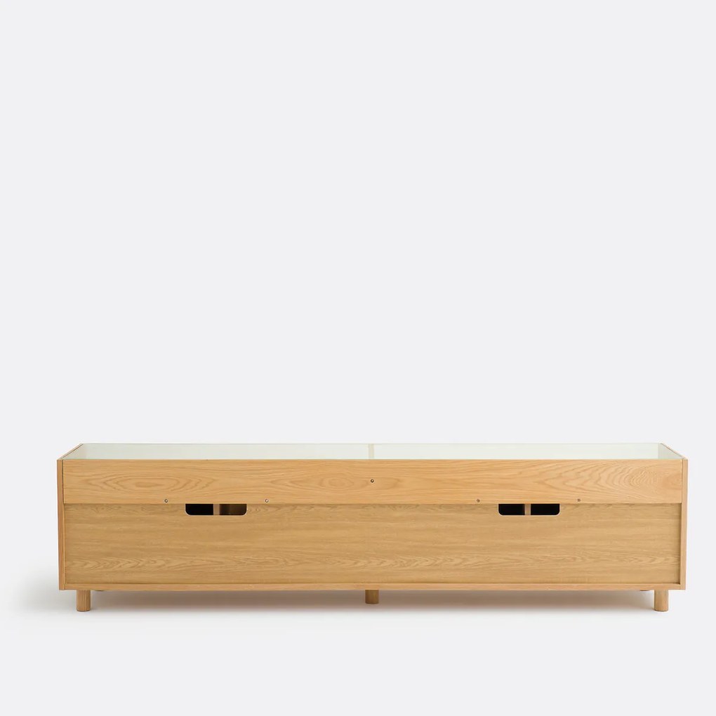 XL TV/hifi-meubel, 4 deuren, glazen blad, Walor