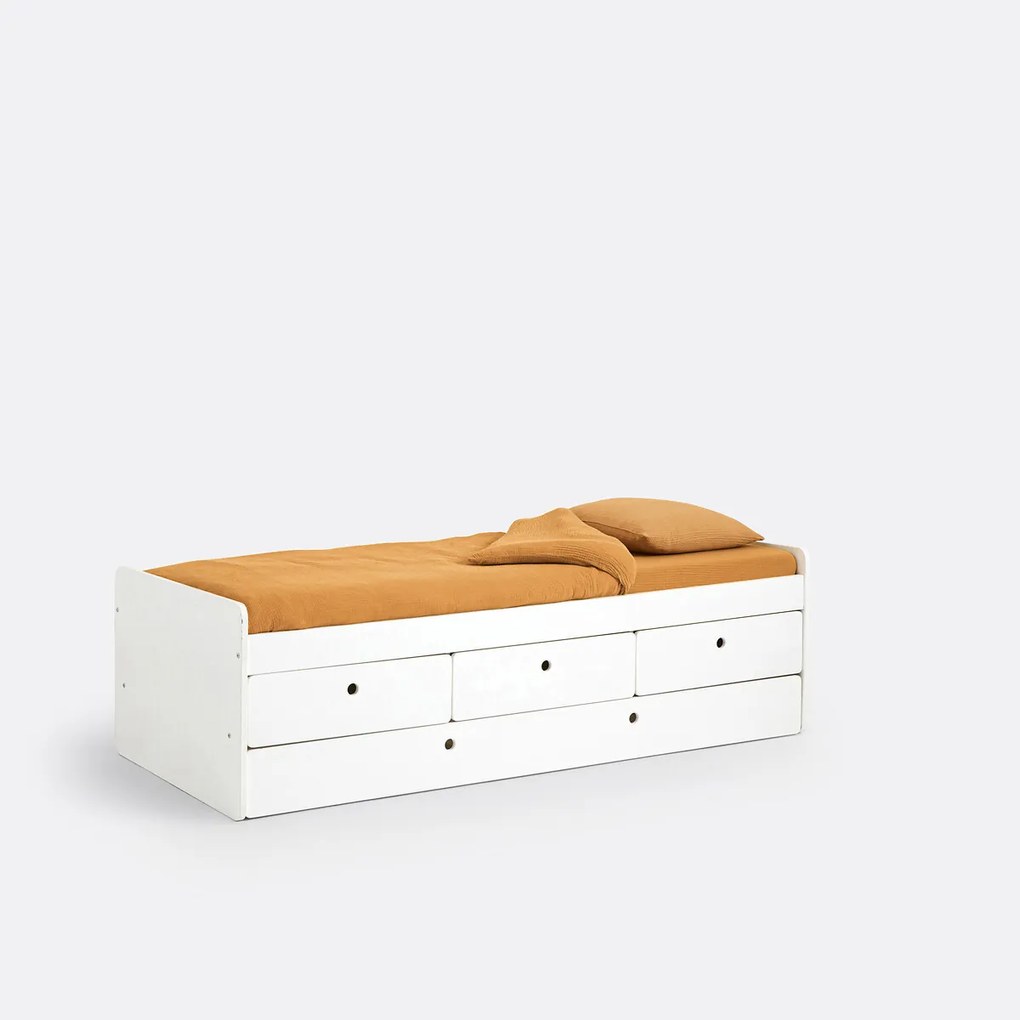 Bed met lades en lattenbodem, SELISA