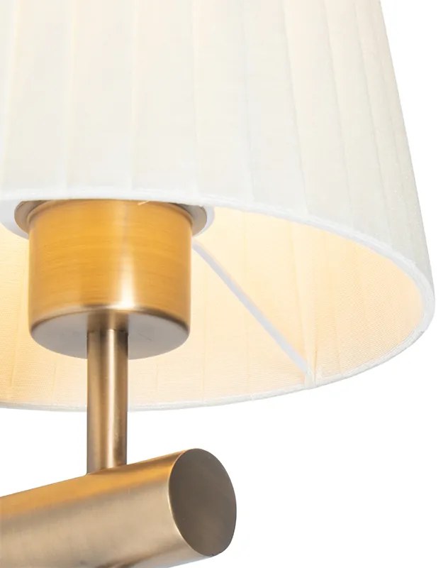 Moderne wandlamp brons met witte kap - Pluk Modern E27 rond Binnenverlichting Lamp
