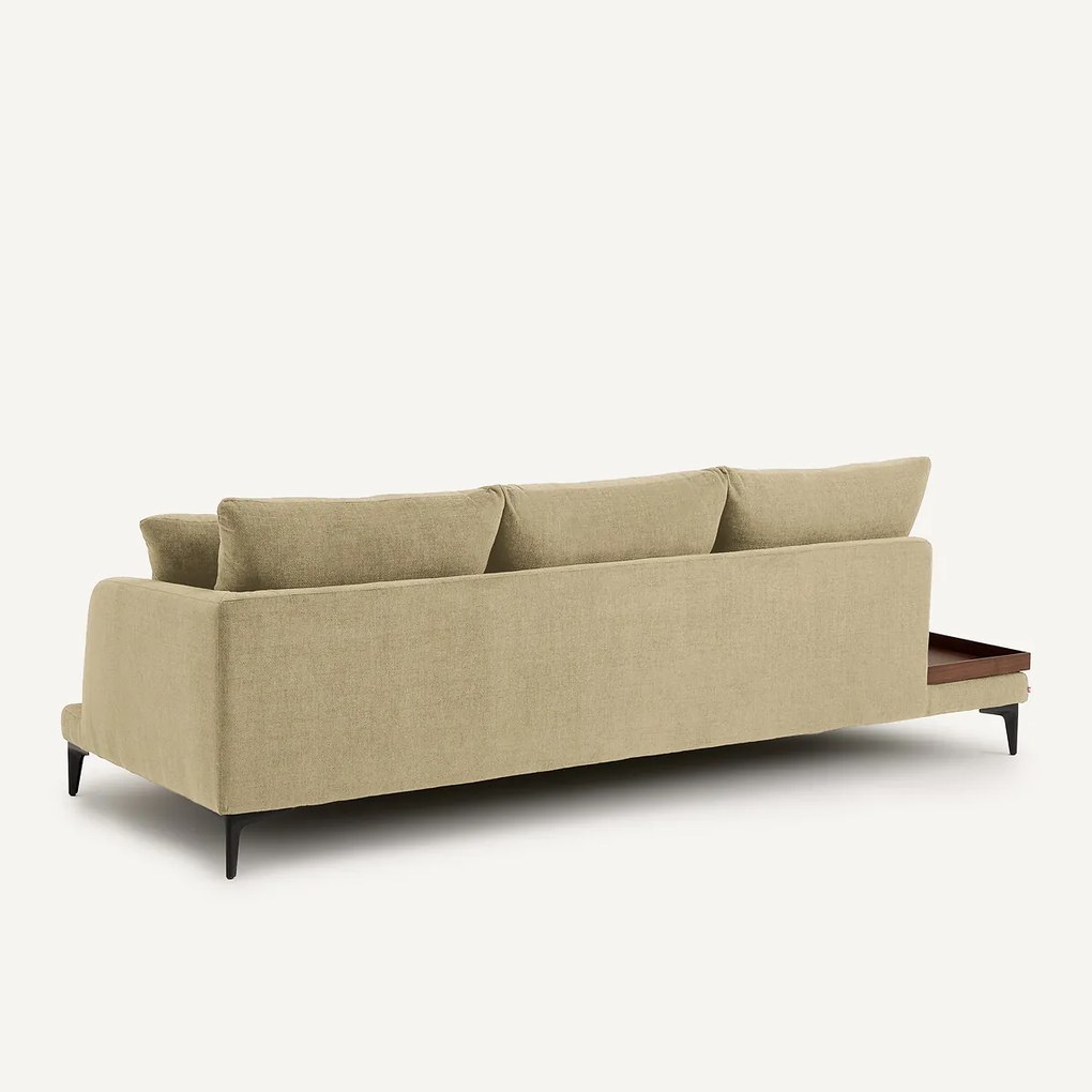 Halve bank met tafelblad, van gevlochten polyester, MODERNISTE