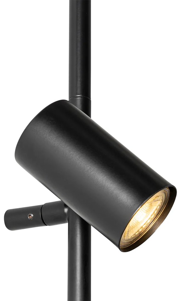 Wandlamp zwart met voetschakelaar 3-lichts - Jeana Luxe Modern GU10 Binnenverlichting Lamp