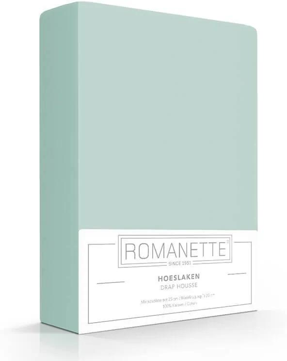 Romanette Luxe Hoeslaken Katoen - Mint 200 x 220