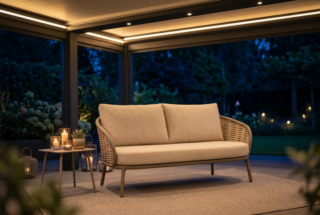 Stoel en Bank Loungeset 4 personen Aluminium Taupe  Apple Bee Pine