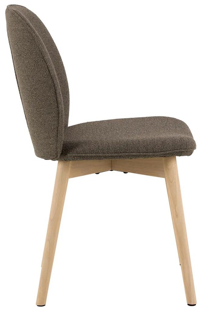 Eetkamerstoel Met Houten Poten Taupe Boucle