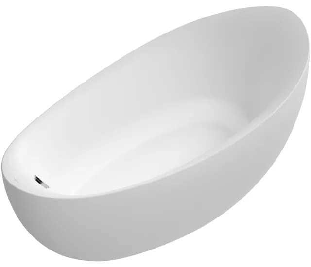 Villeroy & Boch Aveo new generation kunststof bad quaryl ovaal 190x95x44.3cm incl. voorgemonteerde afvoer en overloop mat wit ubq194ave9w1v-rw