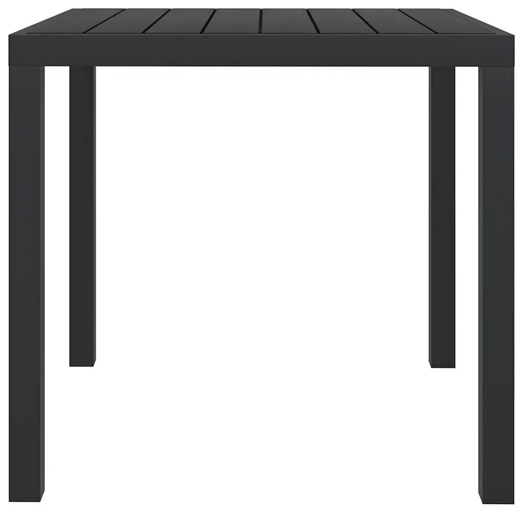 vidaXL Tuintafel 80x80x74 cm aluminium en HKC zwart