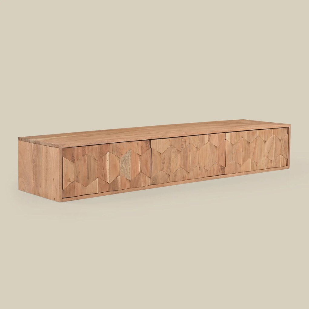 Zwevend Tv-meubel Donker Hout Motief 160 Cm - 160x35x25cm.