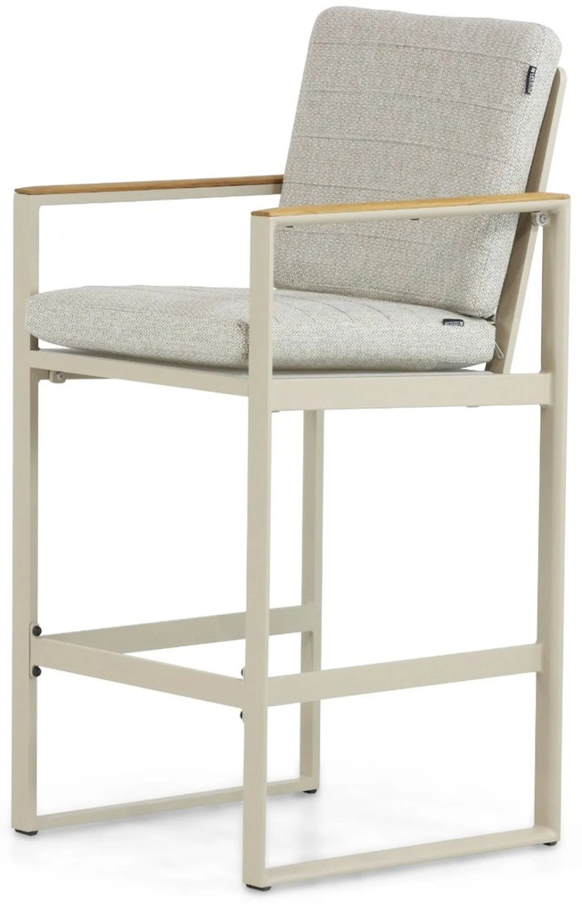 Barstoel Aluminium/Teak Taupe-naturel-bruin Lifestyle Garden Furniture Faro