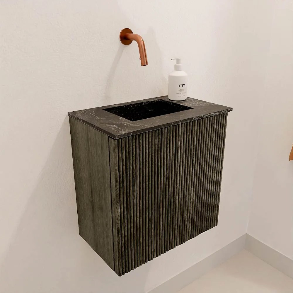 Mondiaz Joya DLux 40cm toiletmeubel shadow met wastafel faye midden zonder kraangat lava