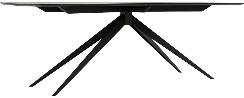 Goossens Excellent Eettafel Floyd, Semi rechthoekig 220 x 100 cm met split