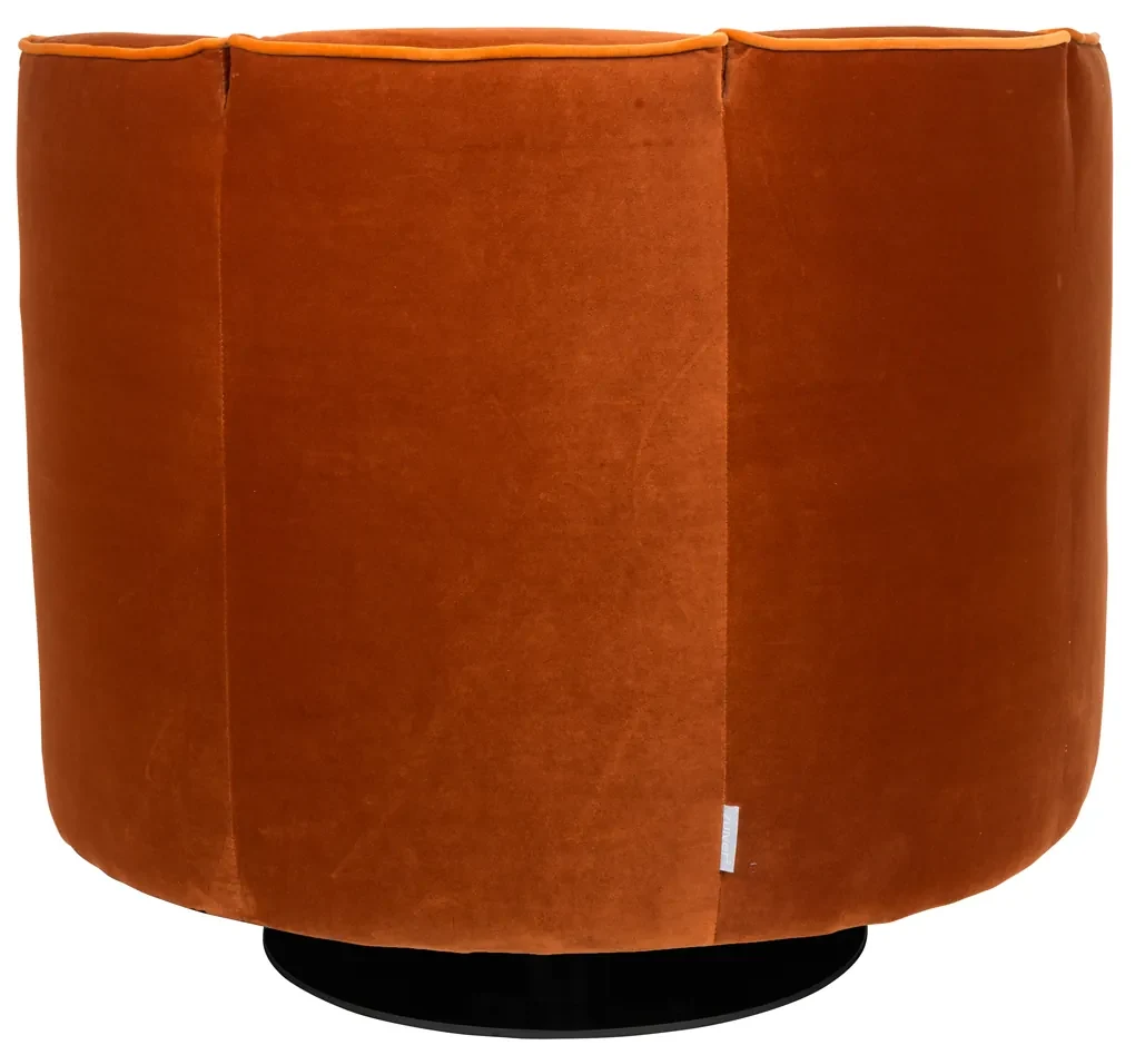 Dutchbone Flower Draaifauteuil Oranje Fluweel