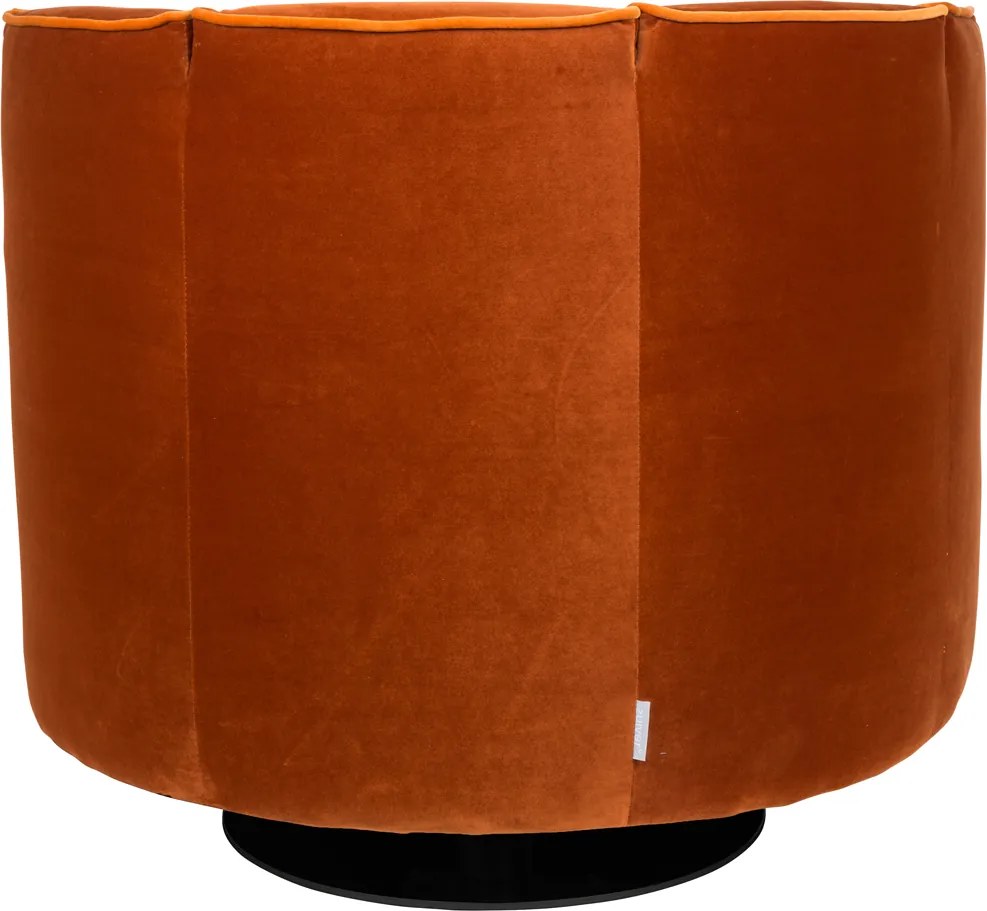 Dutchbone Flower Draaifauteuil Oranje Fluweel