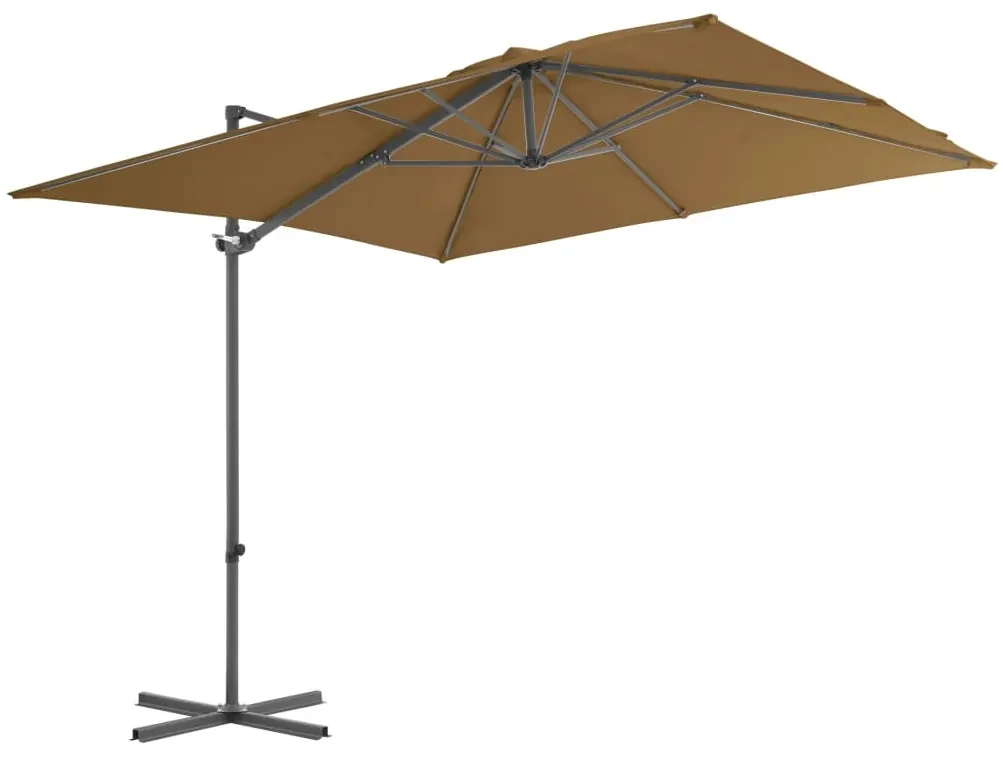 vidaXL Parasol met draagbare voet taupe