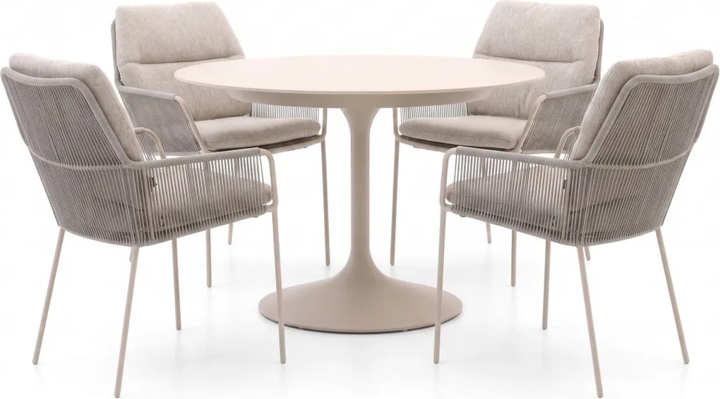 + 15% kassakorting | Diningset SUNS | 4 personen | Tuinset sintered stone | 5-delig | Kees Smit Tuinmeubelen