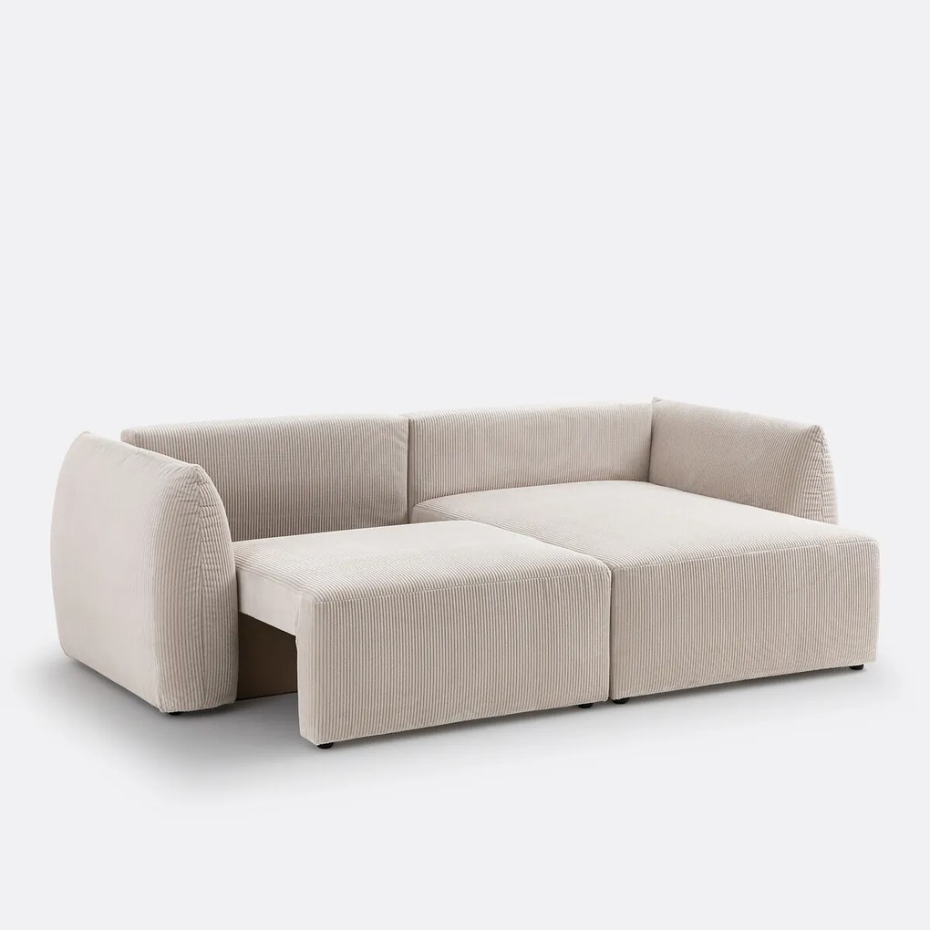 Corduroy hoekslaapbank met koffer, EDITH