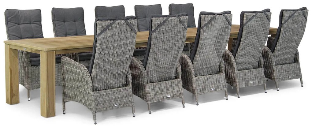 Tuinset 10 personen 400 cm Wicker Grijs Garden Collections Lincoln/Brighton