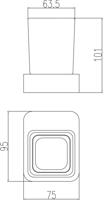 Eastbrook Vercelli messing bekerhouder chroom