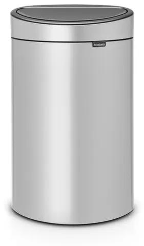 Brabantia Touch Bin Afvalemmer - 40 liter - kunststof binnenemmer - metallic grey 114922