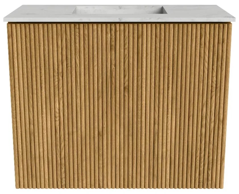Mondiaz Joya DLux 50cm toiletmeubel oak met wastafel faye midden zonder kraangat opalo