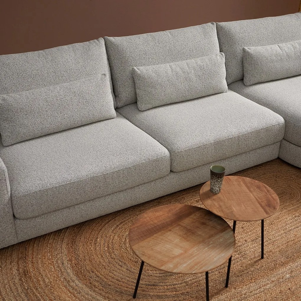 PEPP Interiors Como Grote Bank Met Ronde Chaise Longue Rechts Beige Mix Puente 09