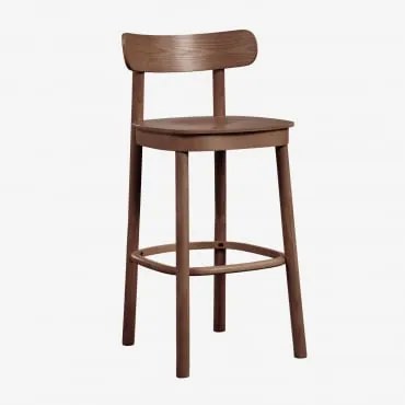 Set Van 4 Hoge Krukken Van Hout Taleri Marrón Nogal Oscuro & ↑65 Cm - Sklum
