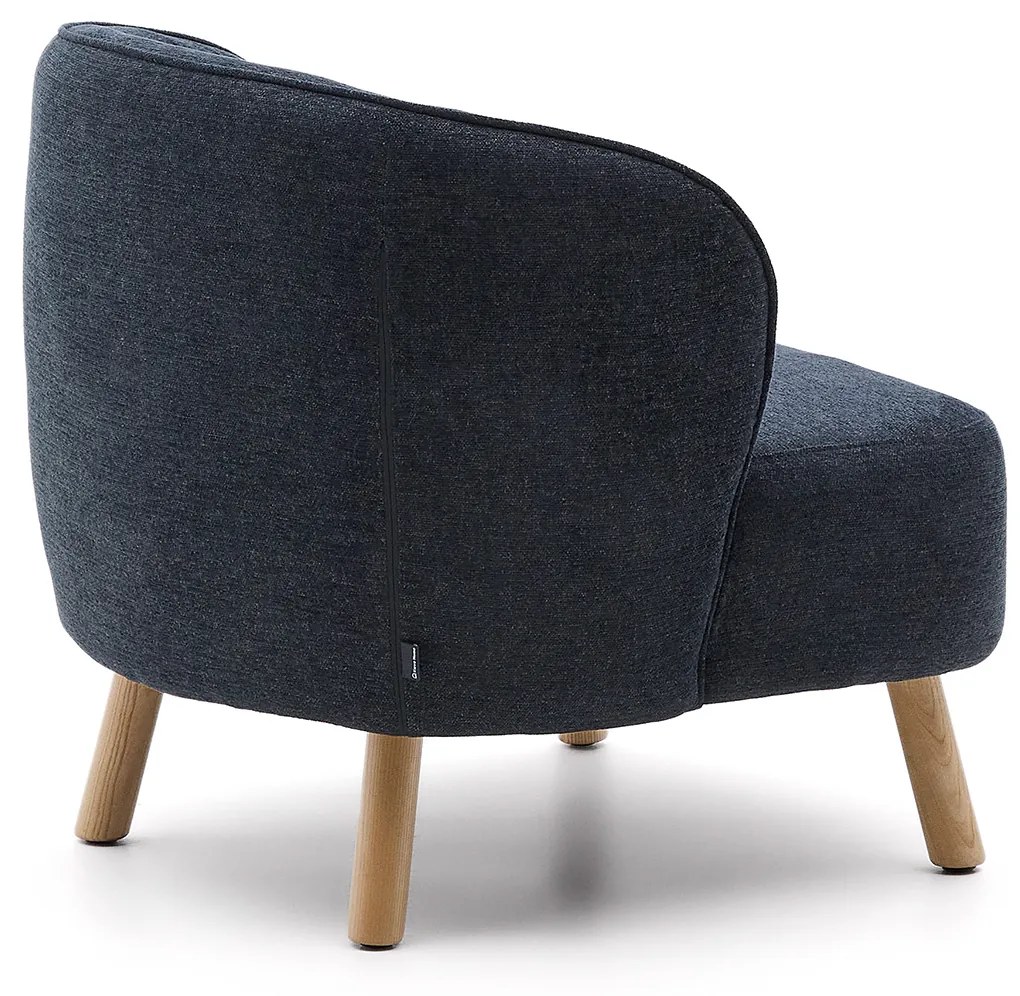 Kave Home Ulit Fauteuil Grijs Chenille Met Houten Pootjes