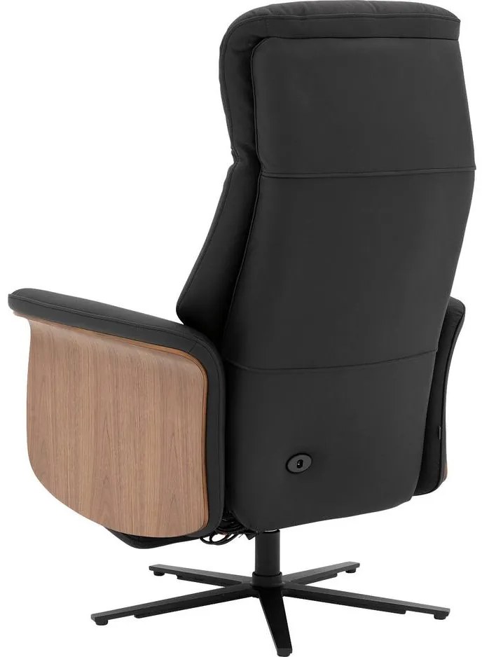 Goossens Relaxstoel Finesse, Recliner electrisch (3 motorig) met notenkleurige zijkant